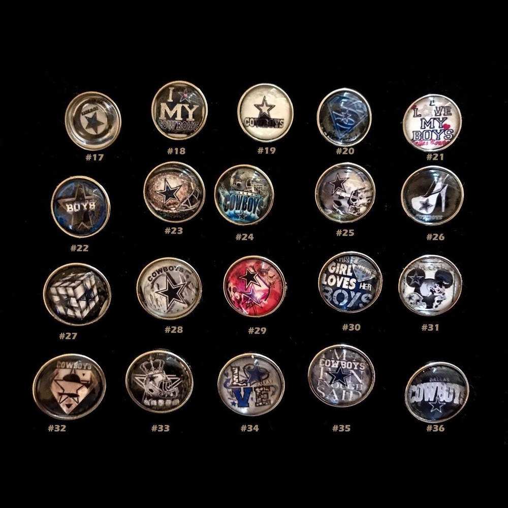 Dallas Cowboys Ginger Snap buttons 4 @12
